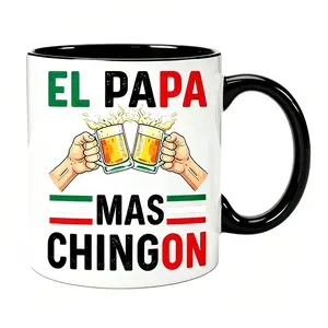 Summer Reusable Coffee Cups El Papa Mas Chingon Funny Mexican Dad Gift Husband Regalo Ceramic Cup Gifts Cup