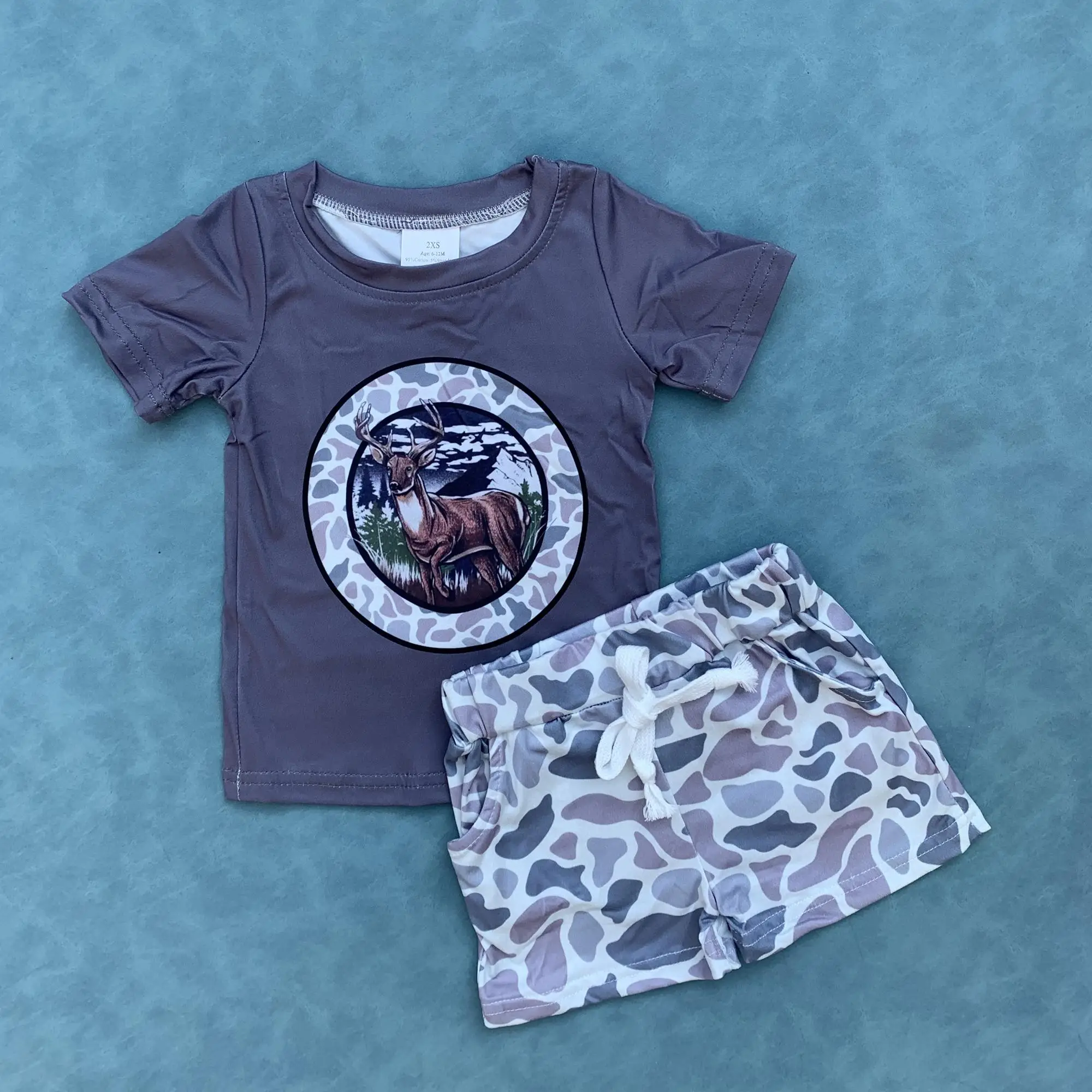 Deer camouflage hunting season kids boy summer clothes