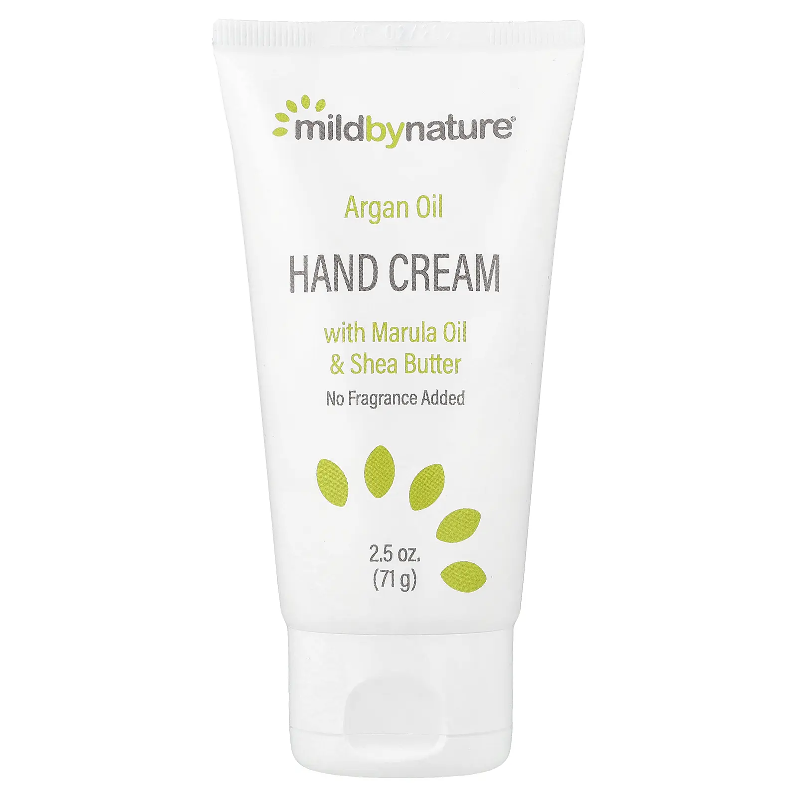 Mild By Nature Argan Oil Hand Cream with Marula Oil & Coconut Oil plus Shea Butter, Soothing and Unscented, 2.5 oz (71 g)