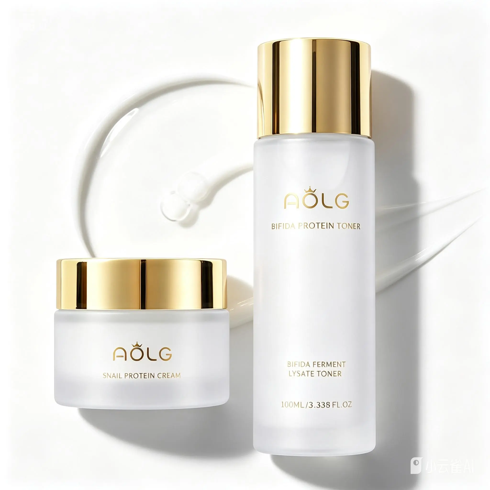 AOLG facial toner 98% snail mucin serum set with Bifida Soothing Hydrating Refreshing Toner Anti Age Firming Wrinkle Lightweight Plumps Primes Flawless Primer and Makeup Base Hydrates Moisturing Strengthens Skin Barrier for All Skin improves texture