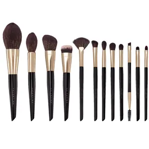Complete 12-Piece Seamless Blend Luxe Makeup Brush Set for Flawless Airbrushed Finish