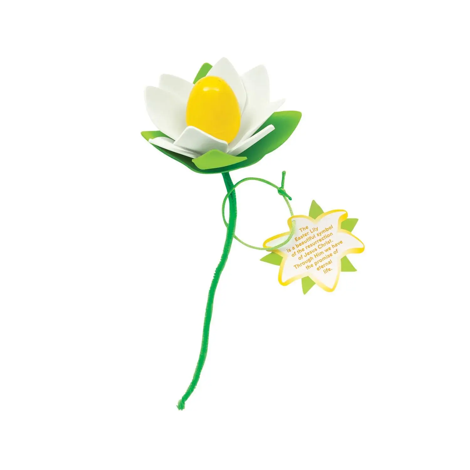 Faith-Based DIY Religious Easter Lily Craft Kit with Plastic, Foam & Card - Makes 12, Ideal for Sunday School, Faith-Based Crafts, Instructions