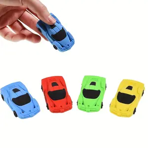 4/8 Pack Mini Racing Car Erasers Bright Colors Synthetic Rubber Pencil Erasers for Home, School, Classroom Rewards, Fun Stationery, School Supplies, Vibrant Erasers