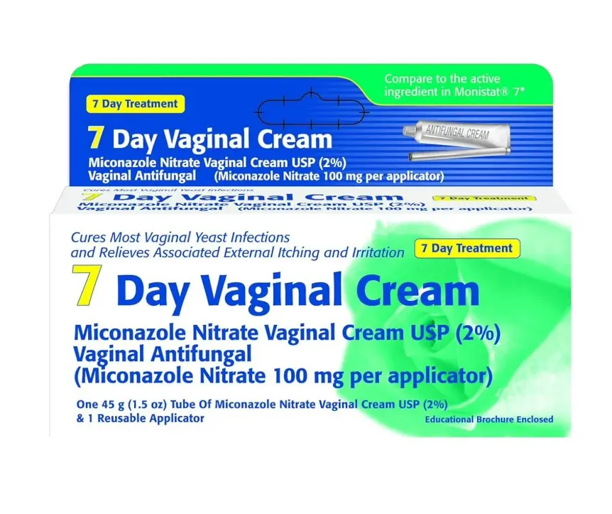 Miconazole Nitrate 2% Vaginal Cream 7 Day Yeast Infection Treatment, Antifungal Cream with Applicator, 1.5 oz