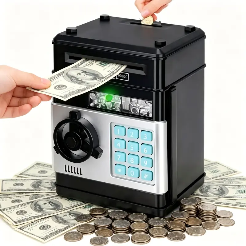 ATM Piggy Bank for Kids – Electronic Cash & Coin Savings Box with Password Lock, Auto-Roll Paper Money, Mini Bank Toy Gift for Boys & Girls Ages 3–12 – Best Birthday Gift code