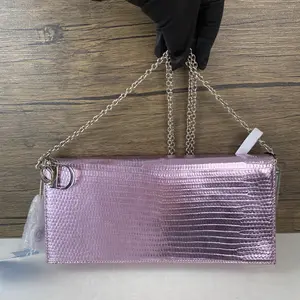Pre-owned Dior leather Shoulder Bags Vintage Oblique Chain Clutch + charm