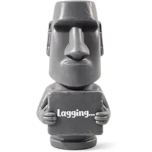 Lagging Moai Statue Funny Gaming Room Decor for Men Teen Boys High Ping Meme Resin Desk Accessory PC Setup Streamer Background Prop Unique Gamer