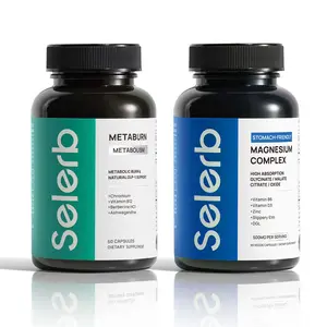 Selerb Magnesium Complex + Metaburn Bundle – 4 Types of Magnesium, B6, D3, Zinc, Chromium, Vitamin B12 & Berberine HCI – Sleep Comfort, Muscle Relaxation & Daily Nutrient Care