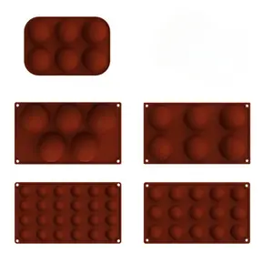 Semi-Circle Silicone Mold – 6/5/24-Hole Options, Versatile Baking Utensil for Chocolate, Mousse & Semi-Circle Treats