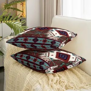 Boho Decorative Throw Pillow Case,Cowhide Aztec Throw Pillow Covers,Ethnic Tribe Arrow Aztec Pillow Case Cushion Covers,Exotic Bohemian Cushion Case Home Furnishings