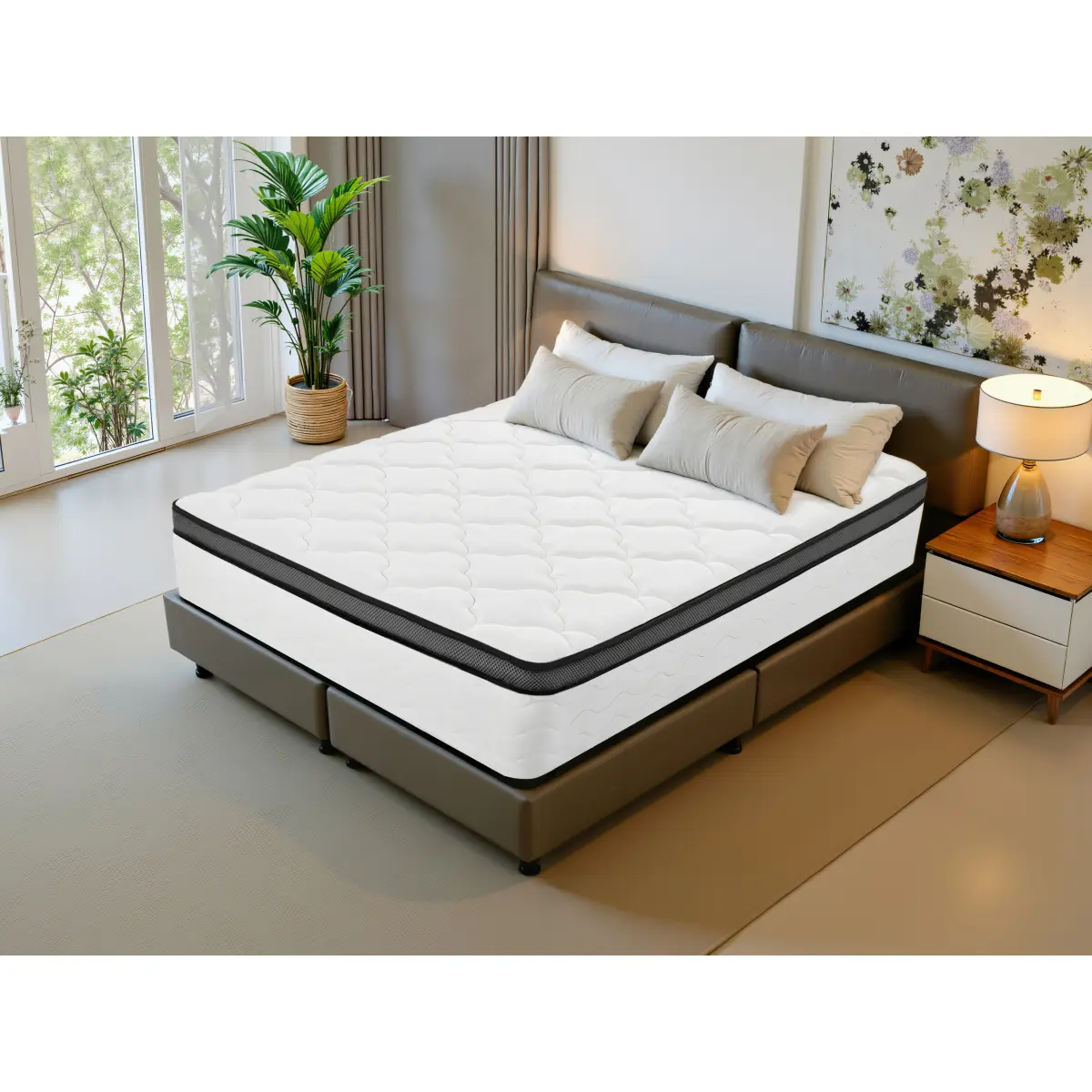 Queen Mattress, 12 Inch Queen Hybrid Mattress in a Box,  Individually Wrapped Pocket Coils Innerspring Mattress, Medium Firm, Pressure Relief & Breathable Comfort, CertiPUR-US, OEKO-TEX    RR