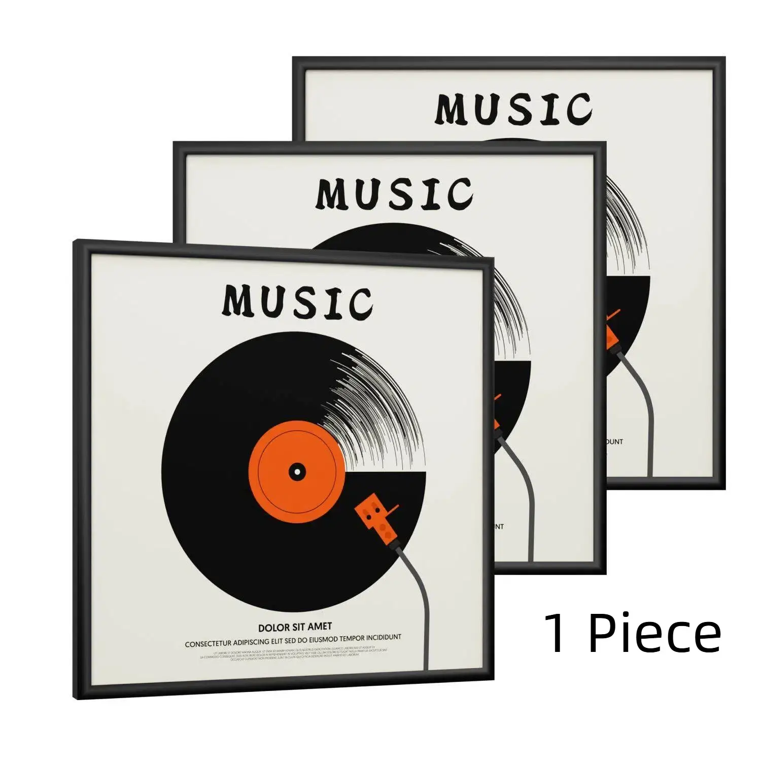 Square Wooden Vinyl Record Display Frame, Wall Mounted, Fits 12 Inch Vinyl Disc & 12.5 Inch Album Cover, Music Memorabilia Storage Frame