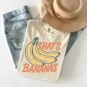 Comfort Colors Comfort Colors That's Bananas Funny Graphic T-Shirt, Retro Fruit Meme Tee for Women and Men, Vintage Banana Lover Shirt, Trendy Food T-shirt girl Cotton Graphic Tees Funny Shirt Tee