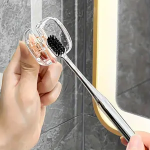 Toothbrush Head Cover for Health, Easy Open and Close Design, Suitable for Home Travel Bathroom Office Use, Hygienic Portable Plastic Accessory, Toothbrush Protector