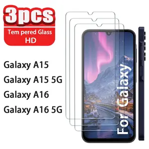3pcs Tempered Glass Smartphone Cellphone Screen Protector Accessories for Samsung Galaxy A15/a15 5g/a16/a16 5g, High Clarity, Easy Installation, Anti-Scratch, Perfect Fit