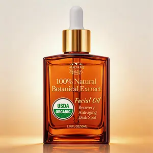 Face Oil with Rose, Vitamin C, Jojoba - USDA Organic Facial Oil Gua Sha Repairing & Brightening for Women- 1.76oz / 50ml