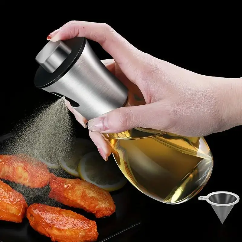 Glass Oil Sprayer, Press Pump Oil Spray Bottle for Cooking & Grilling, Multi-Purpose Oil Dispenser for Salad, Baking, BBQ, Kitchen Oil Dispenser, Kitchen Gadgets, Kitchenware, Olive Oil Dispenser