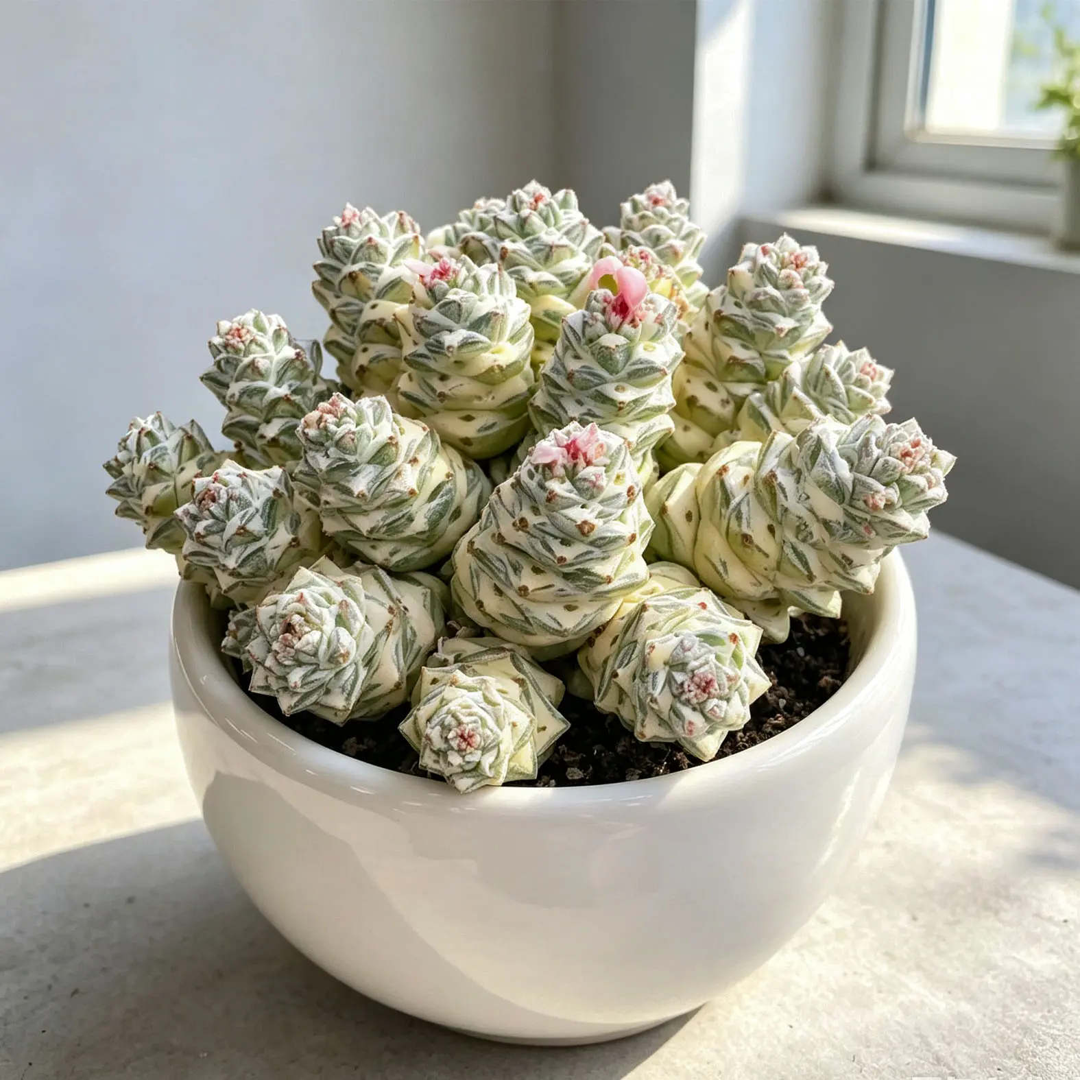 Live Variegated Monadenium Ritchiei Caudiciform Euphorbia, Desktop Collector Succulent Plant for Home & Garden Supplies