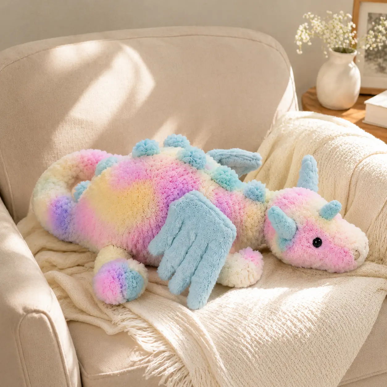 Jellycat Pastel Dragon Plush 50cm – Large Soft Rainbow Dragon Stuffed Animal & Gift