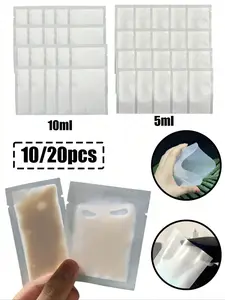 10/20pcs-5/10ml Lotion Subpacking Bag,Heat Sealed Shampoo Sample Bag, Cosmetics Sample Flat Bag, Disposable Subpacking Bag, Travel Portable Subpacking Bag,Which Can Be Used To Store Shampoo, Conditioner, Lotion And Soap Liquid, Saving Space, Easy To Carry