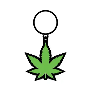 420 Leaf Keychain - Green by Wood Rocket