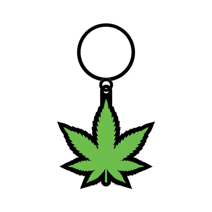 420 Leaf Keychain - Green by Wood Rocket