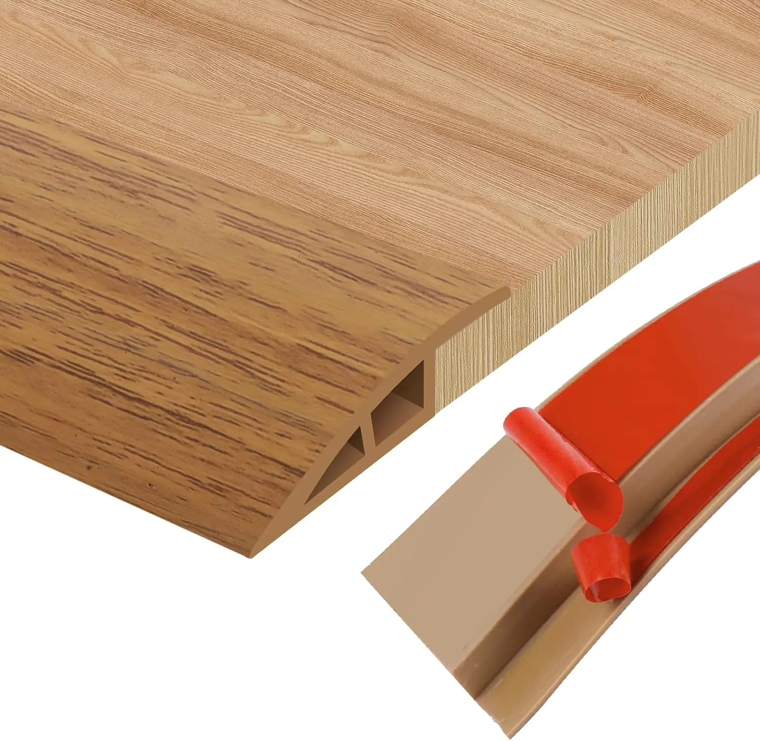 Floor Transition Strip Door Threshold 39" Floor Transition Reducer Trim on The Edges Threshold Strip Self Adhesive Suitable for Doorways, Tiles, Carpet