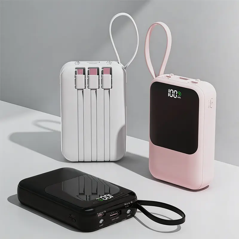 10000mAh Ultra Compact USB-C External Battery Pack, Small Lightweight Multi-Color Smartphone Power Bank, Multi-Port Fast Charging Accessories for Travel & Gifting Chargeable