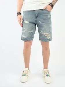 Men's Denim Shorts, Casual Comfy Jeans Style Ripped Jeans Shorts for Summer, Fashion Men's Bottoms for Daily Wear, Casual Fashionable Shorts