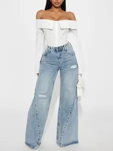 Kyrah Non Stretch Wide Leg Jeans - Medium Wash