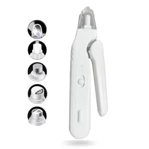 2 in 1 Dog Nail Clipper and Grinder with LED Light, Safe Precision Trim, Sharp Blades, Quiet Low Vibration, USB Rechargeable, for Small Medium Large Dogs Cats Home Grooming