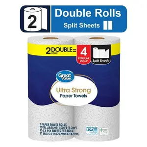 Great Value Ultra Toallas de Papel Fuertes, 2 Rollos Dobles