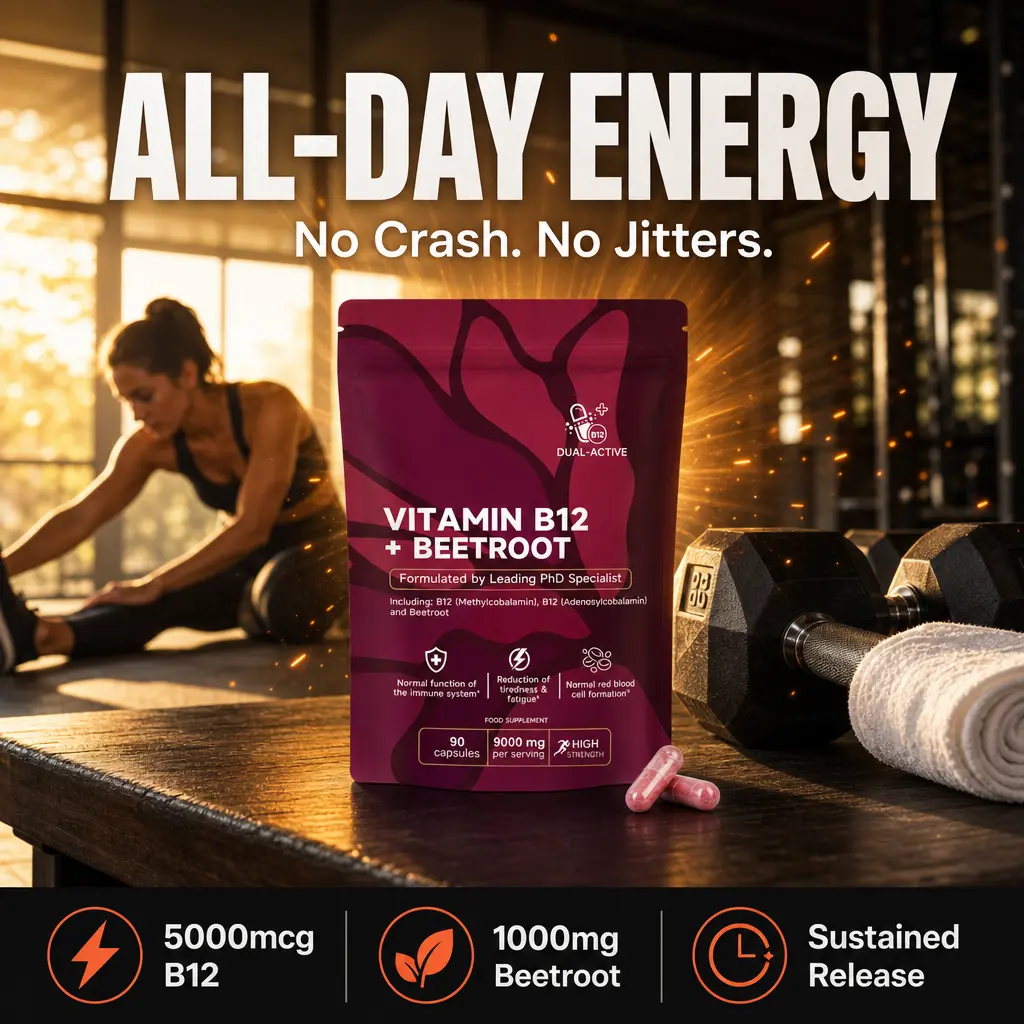 Vitamin B12 + Beet Root Supplement for Daily Energy & Circulation Support