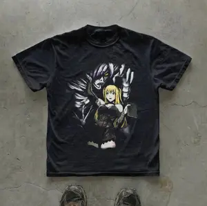 Misa And Rem T-Shirt, Anime Death Note Graphic Tees, Unisex Tshirt, Gifts Shirt, Menswear Womenswear Streetwear, Aesthetic, Heavyweight Cotton Comfort Top Regular Fit Y2k Outfit Outdoor Affliction Clothes