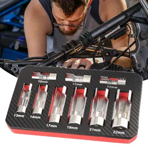 Toolbox Upgrade 9Pcs O2 Sensor Socket Set Heavy Duty Steel 10-22mm Offset Wrench Vacuum Switch Remover Automotive Engine Maintenance Gift For Car Guy Mechanic DIY Repair