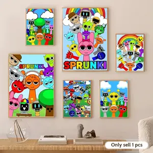 S-Sprunki cartoon Poster HD Sticky Waterproof Wall Art | High Quality Print Aesthetic Home Living Bedroom Bathroom hallway Decor Trendy Room Decoration | Multiple Size Options Available