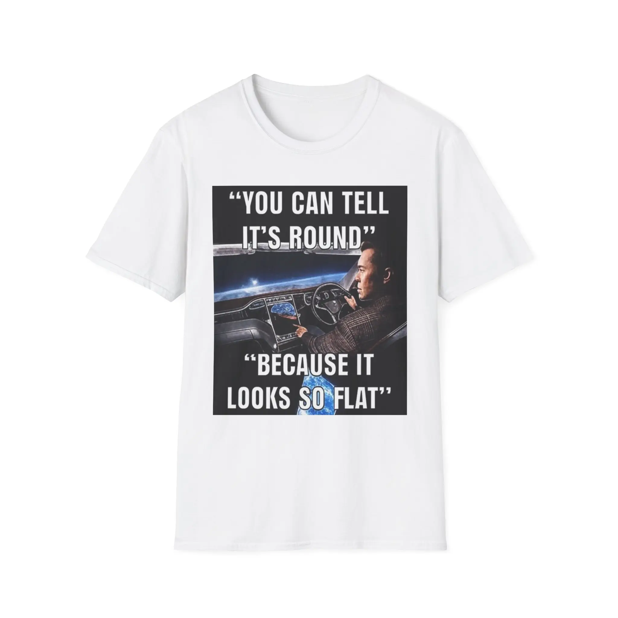 Funny SpaceX Fraud Unisex T-Shirt, Elon Musk Round Earth Flat Earth Fact Tee, Humorous Space Shirt, Astronaut Gift, Science Geek Top