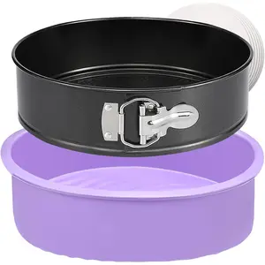 9 Inch Nonstick Leakproof Springform Round Cheesecake Cake Pan for Baking with Protector and 50Pcs Parchment Paper