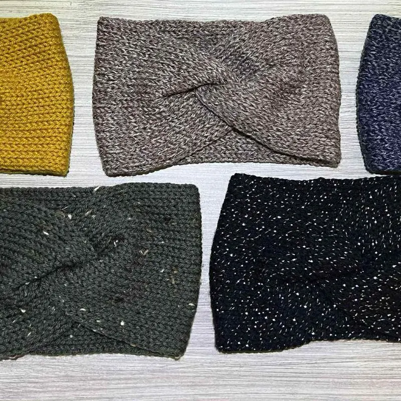Handmade Knit Twisted Headband: Acrylic Ear Warmer