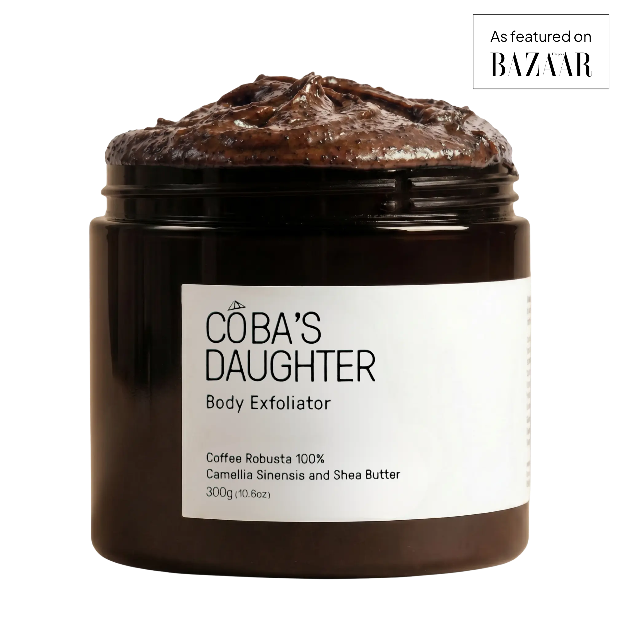 COBA'S DAUGHTER Robusta Coffee Body Scrub | Exfoliating Scrub for Smoother-Looking Skin, KP Bumps, Strawberry Legs & Underarms | Green Tea & Shea Butter | Vegan Beauty, 10.6 Oz.