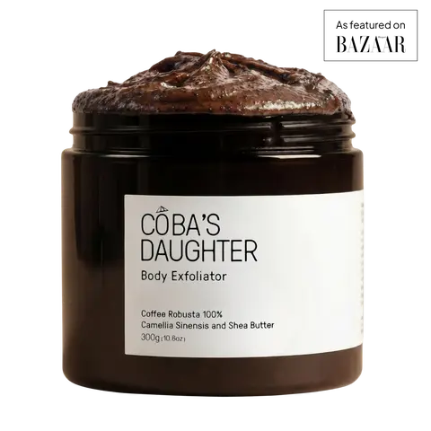 COBA'S DAUGHTER Robusta Coffee Body Scrub | Exfoliating Scrub for Smoother-Looking Skin, KP Bumps, Strawberry Legs & Underarms | Green Tea & Shea Butter | Vegan Beauty, 10.6 Oz.