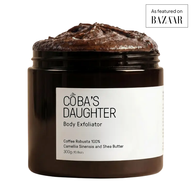 COBA'S DAUGHTER Robusta Coffee Body Scrub | Exfoliating Scrub for Smoother-Looking Skin, KP Bumps, Strawberry Legs & Underarms | Green Tea & Shea Butter | Vegan Beauty, 10.6 Oz.
