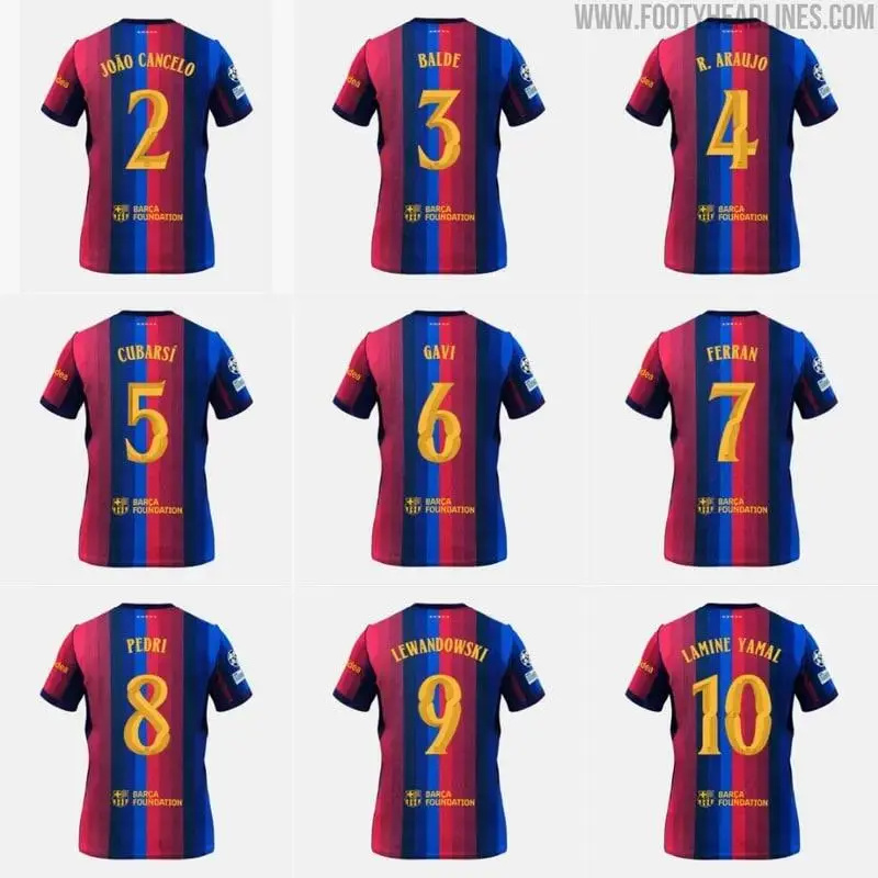 Lamine Yamal #10 Blue Red Barcelona Home Laliga 2026/27 Football Jersey | Unisex Breathable Quick Dry Soccer Shirt - Personalized on Request