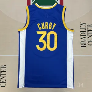 Stephen Curry stitched Basketball Jersey Royal 2025