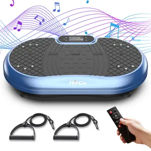 HitGo Vibration Plate with 2 Resistance Bands Vibration platform to promote blood circulation Bluetooth Audio Total Body Fitness Movement Machine