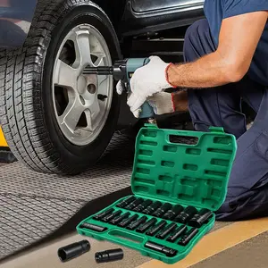 Socket Wrench Set, High Strength Carbon Steel Socket Wrench Set, Professional Durable and Sturdy Tool Set for Car & Mechanical