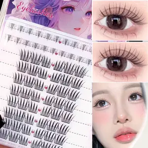 Pure desire new sweet fake eyelash single cluster DIY natural simulation thick+2 rows of lower eyelashes, eyelash length 10mm-13mm, easy to apply for daily wear of fake eyelashes Cosmetic Eyelashes Cosmetic False Lashes