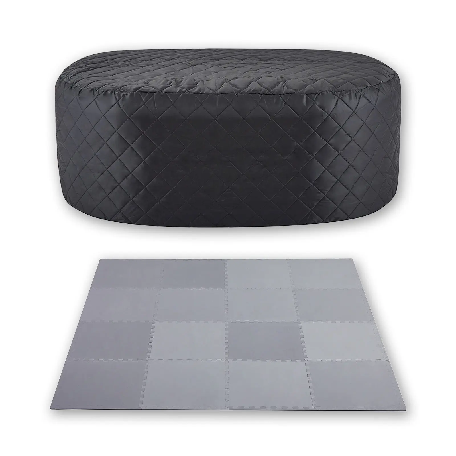 Relxtime 2-Person Oval Bathtub Spa Insulation Kit - 74.8"l x 47.2"w x 27.5"h, Inner Insulation Coating, Thick Thermal Cover for Heat Retention, Waterproof Durable Bathroom Floor Mat, Detachable Pad, Energy Saving, Easy to Clean Home Improvement Gift