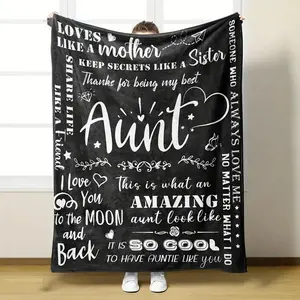 Aunt's Gift Blanket, Perfect Mother's Day Present for Aunt, Soft Throw Blanket for Sofa, Bed, Office, Camping, Travel, Flannel Dad Blanket