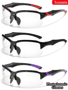 3 Piece Set Fashion Photochromic Outdoor Sports Eyewear Sunglasses, Ideal for Sports Driving Fishing Cycling Running Baseball Golf Travel Beach Vacation Hiking